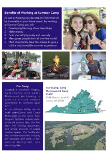 Flyer for the summer camp.