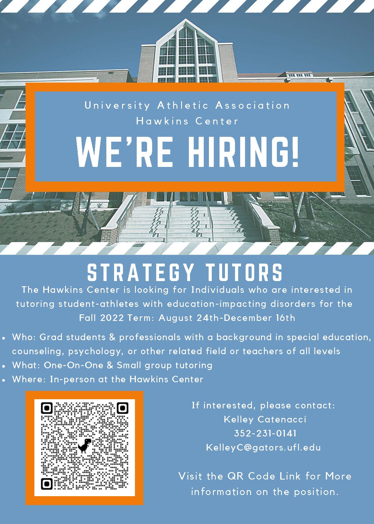 University Athletic Association Hawkins Center is Hiring Strategy Tutors