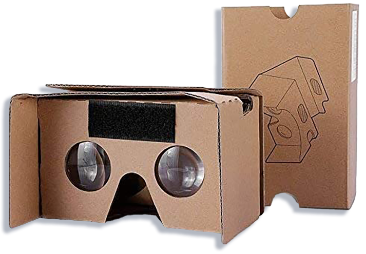A Google Cardboard headset